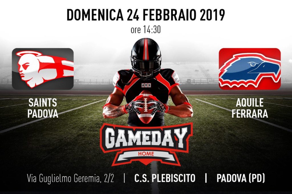 Padova Saints vs Aquile Ferrara - 24 febbraio 2019 - Stdio Plebiscito (PD)